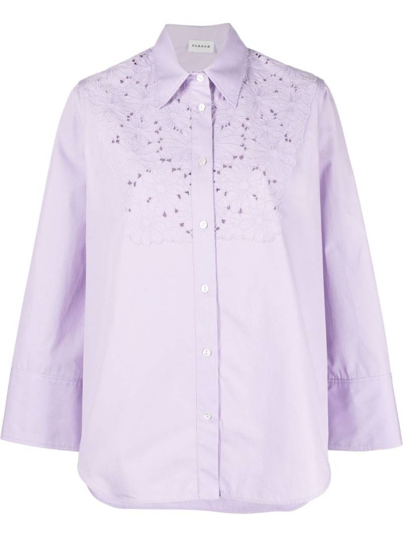 P.A.R.O.S.H. broderie-anglaise long-sleeve shirt - Purple von P.A.R.O.S.H.