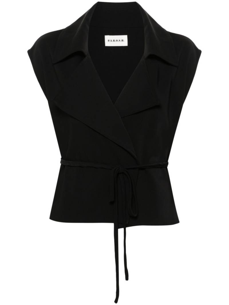 P.A.R.O.S.H. cady wrap gilet - Black von P.A.R.O.S.H.