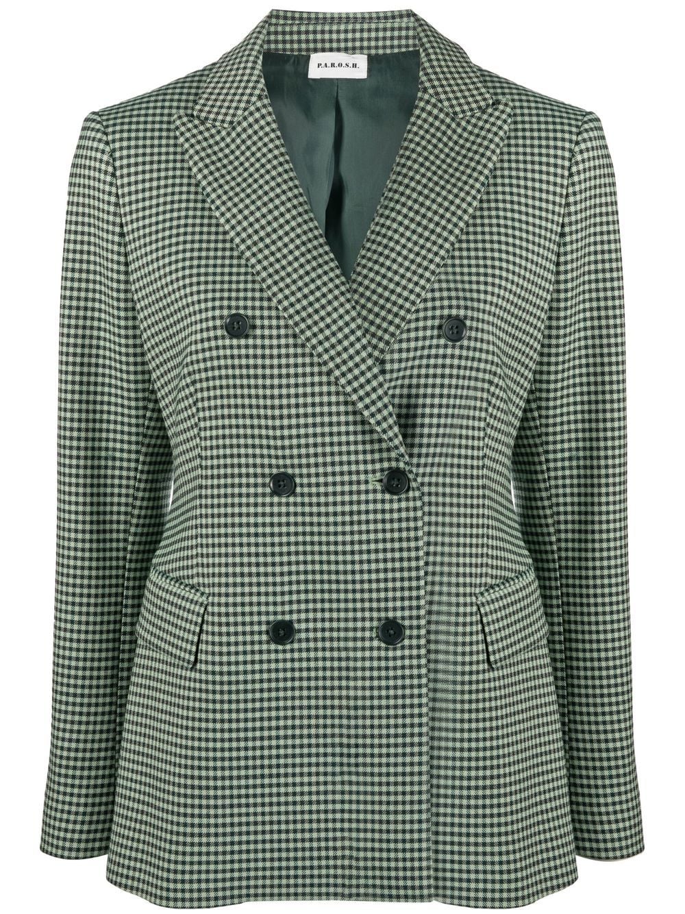 P.A.R.O.S.H. checked double-breasted blazer - Green von P.A.R.O.S.H.