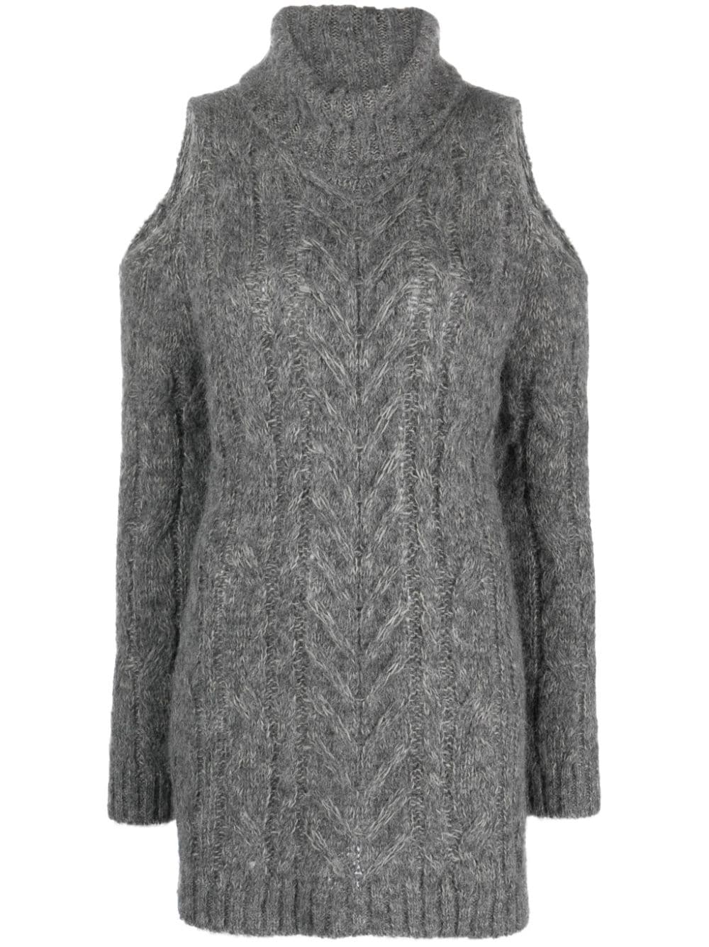 P.A.R.O.S.H. cold-shoulder cable-knit jumper - Grey von P.A.R.O.S.H.