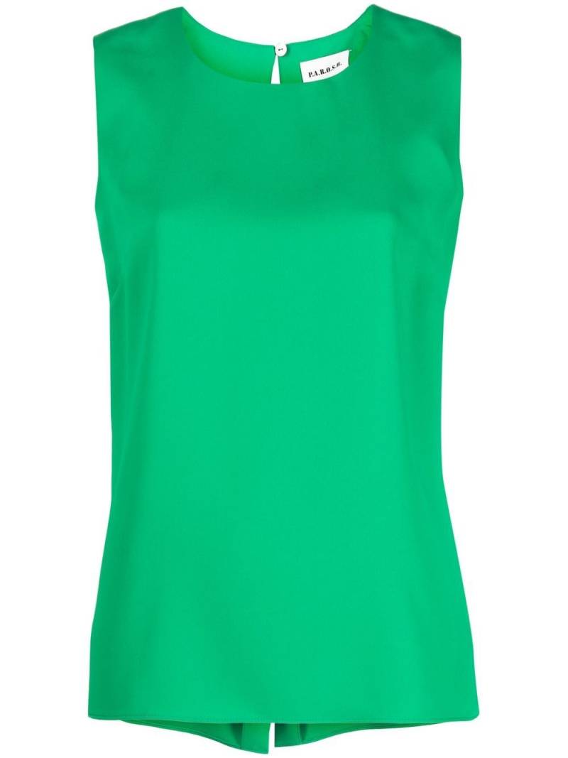 P.A.R.O.S.H. collarless sleeveless blouse - Green von P.A.R.O.S.H.