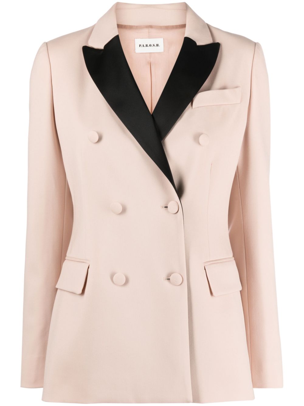 P.A.R.O.S.H. contrasting-lapels virgin wool blazer - Neutrals von P.A.R.O.S.H.