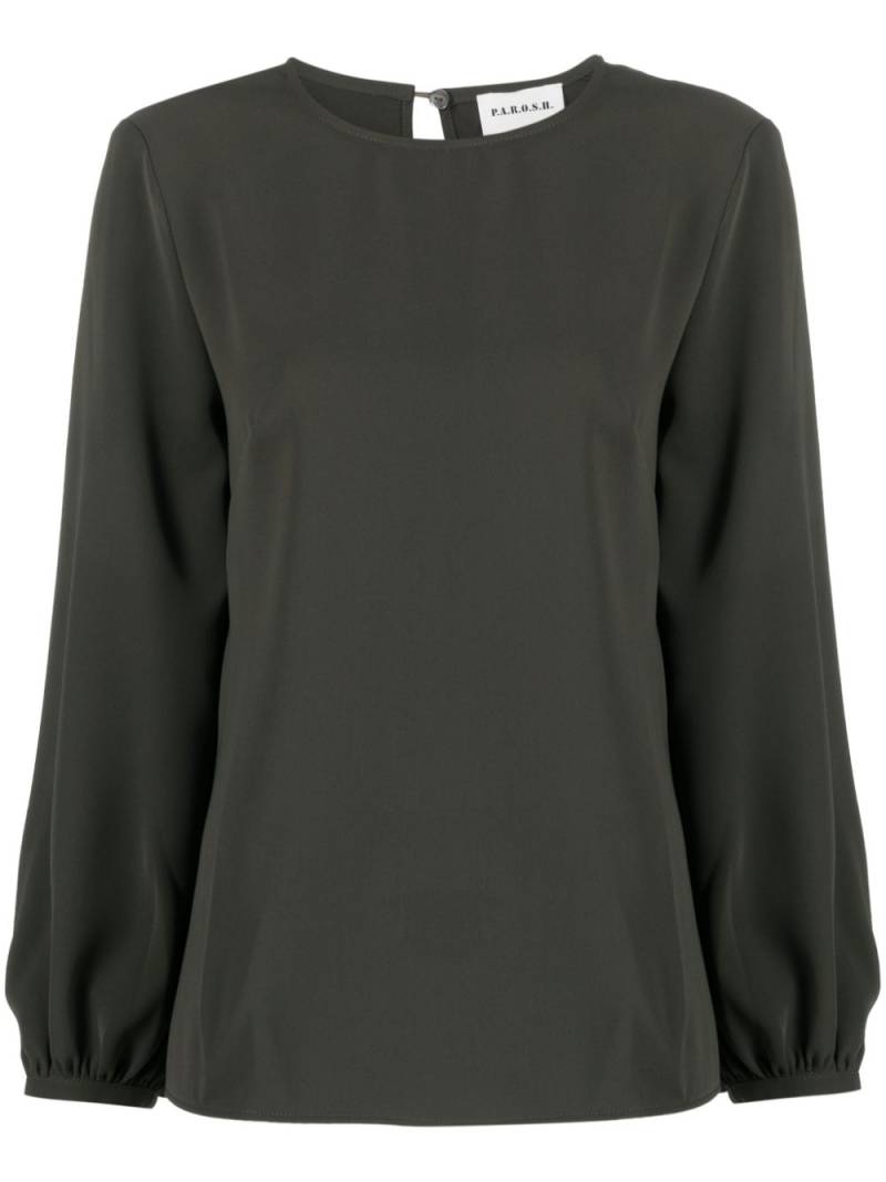 P.A.R.O.S.H. crew-neck long-sleeve blouse - Green von P.A.R.O.S.H.