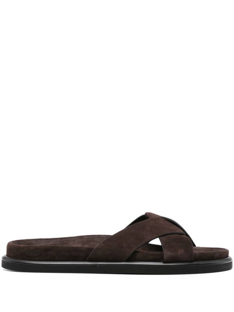 P.A.R.O.S.H. criss-cross suede slides - Brown von P.A.R.O.S.H.