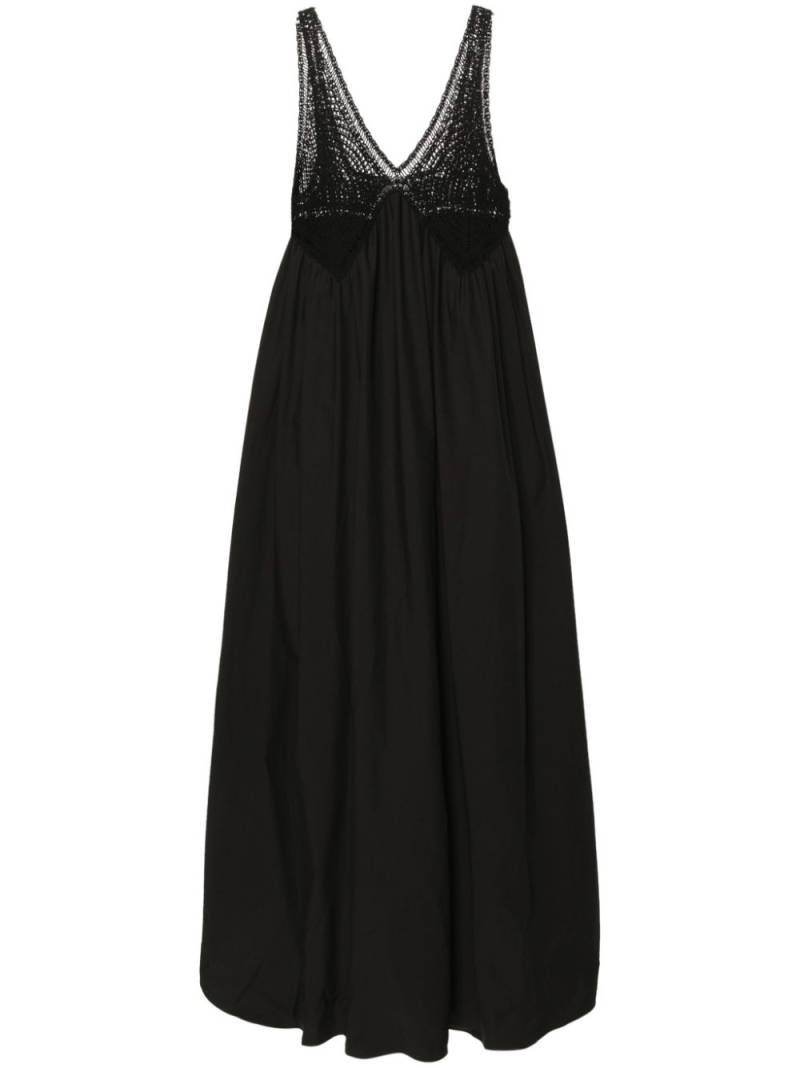 P.A.R.O.S.H. crochet-panel cotton maxi dress - Black von P.A.R.O.S.H.