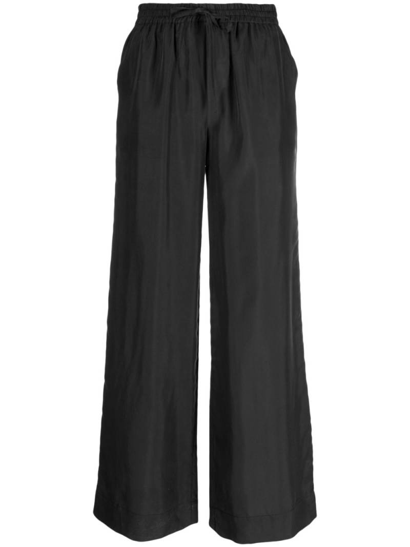 P.A.R.O.S.H. cropped wide-leg silk trousers - Black von P.A.R.O.S.H.