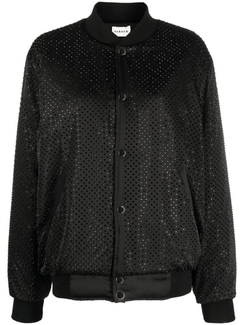 P.A.R.O.S.H. crystal-embellished bomber jacket - Black von P.A.R.O.S.H.