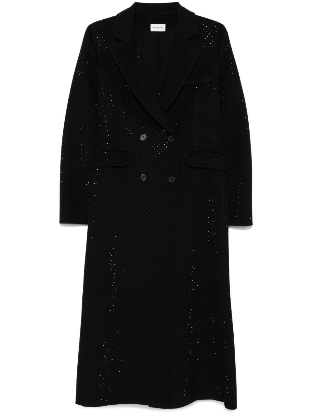 P.A.R.O.S.H. crystal-embellished coat - Black von P.A.R.O.S.H.