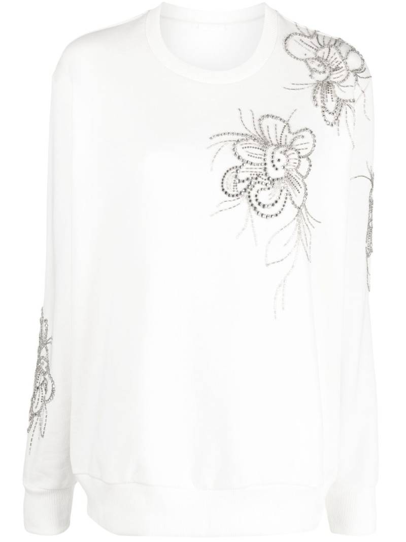 P.A.R.O.S.H. crystal-embellished cotton sweatshirt - White von P.A.R.O.S.H.