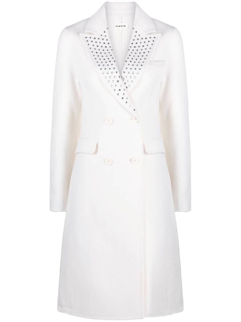 P.A.R.O.S.H. crystal-embellished double-breasted coat - White von P.A.R.O.S.H.