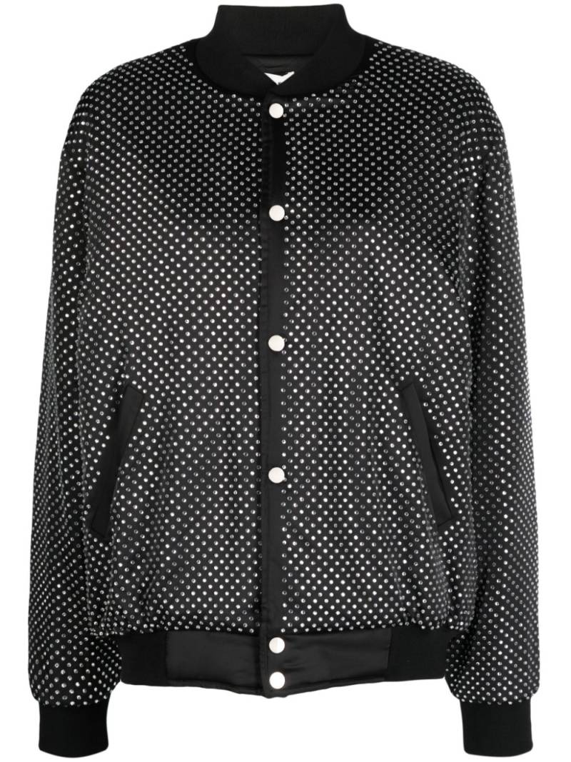 P.A.R.O.S.H. crystal-embellished press-stud bomber jacket - Black von P.A.R.O.S.H.