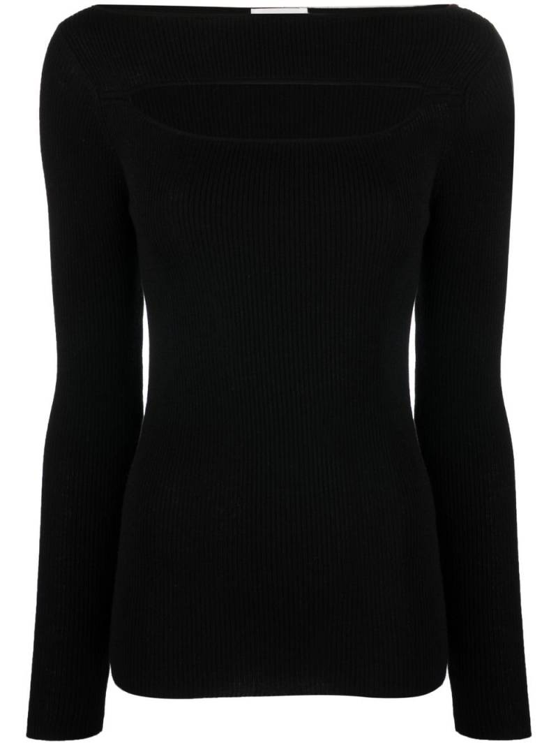 P.A.R.O.S.H. cut out-detail knitted top - Black von P.A.R.O.S.H.