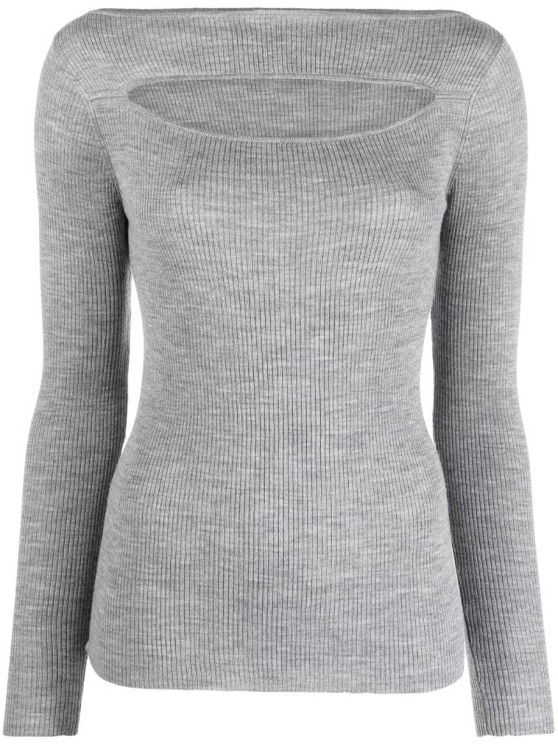 P.A.R.O.S.H. cut-out ribbed wool jumper - Grey von P.A.R.O.S.H.