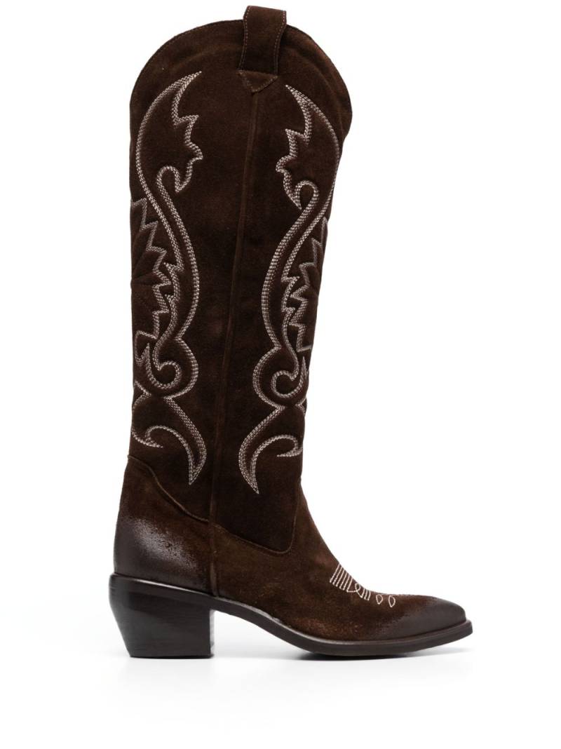 P.A.R.O.S.H. decorative-stitching 80mm cowboy boots - Brown von P.A.R.O.S.H.