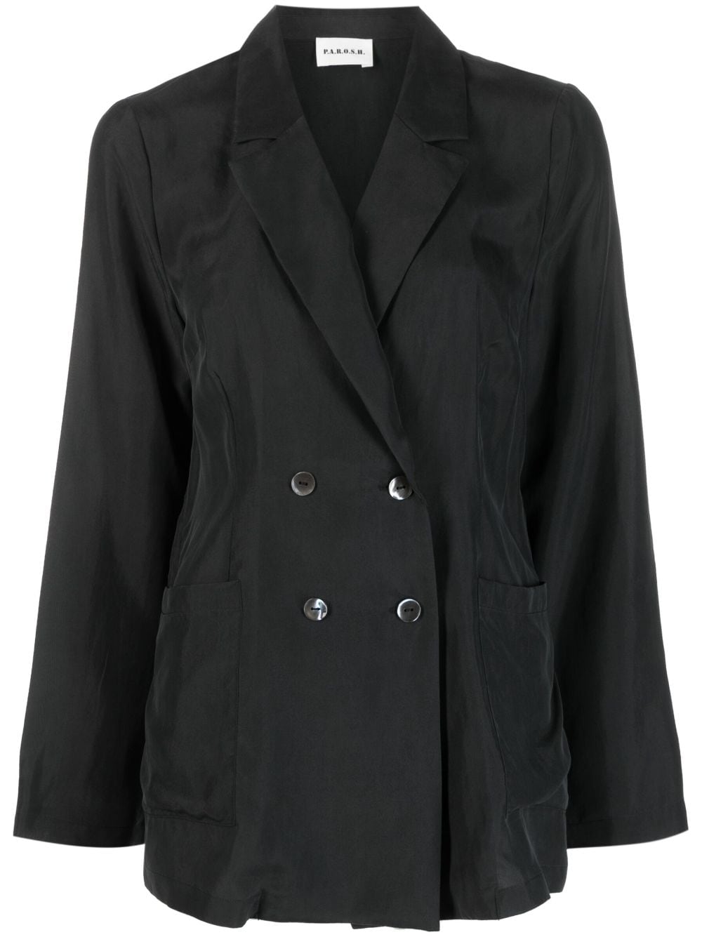 P.A.R.O.S.H. double-breasted silk blazer - Black von P.A.R.O.S.H.