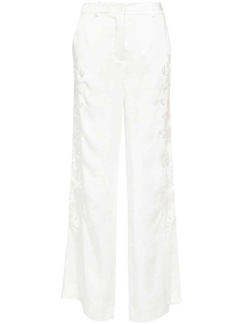 P.A.R.O.S.H. dragon-embroidered straight trousers - White von P.A.R.O.S.H.