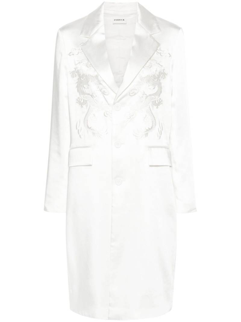 P.A.R.O.S.H. dragon-embroidered twill coat - White von P.A.R.O.S.H.