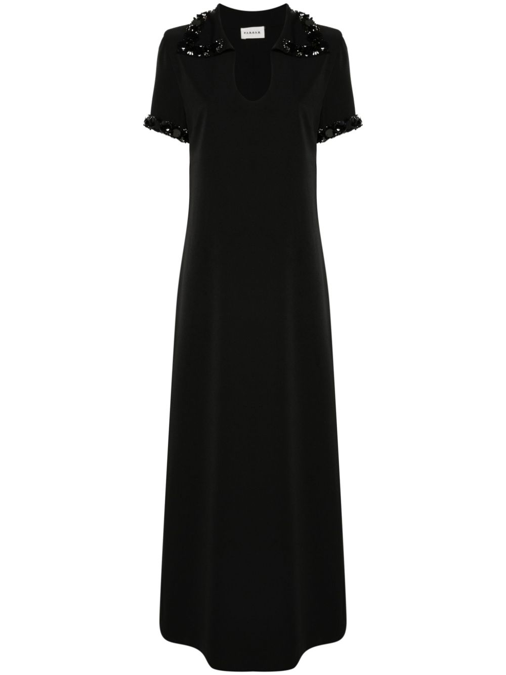 P.A.R.O.S.H. embroidered long dress - Black von P.A.R.O.S.H.