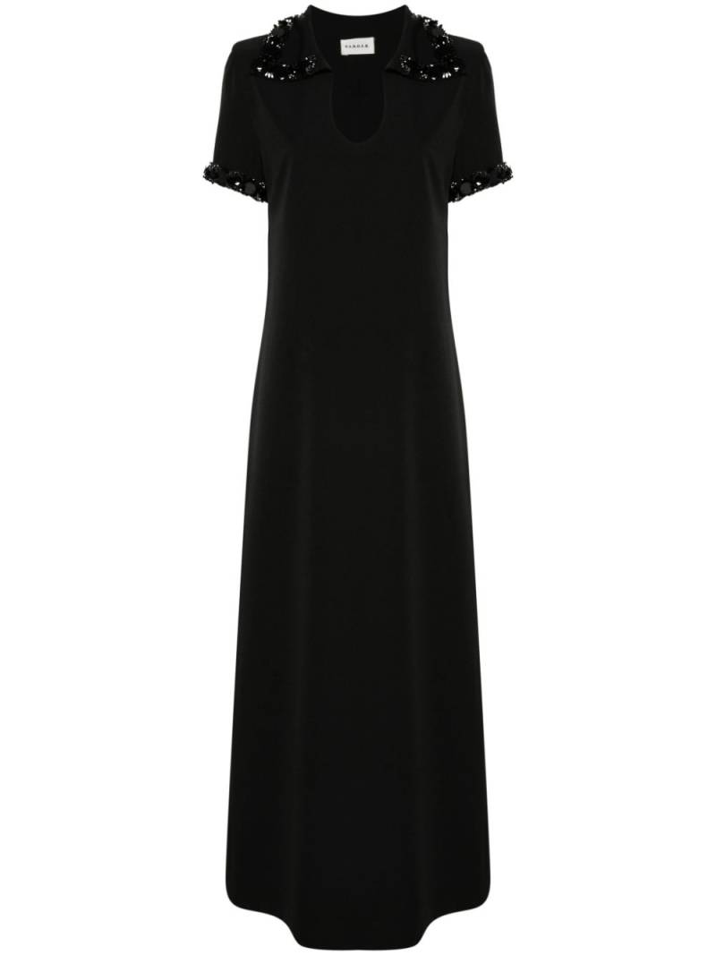 P.A.R.O.S.H. embroidered long dress - Black von P.A.R.O.S.H.