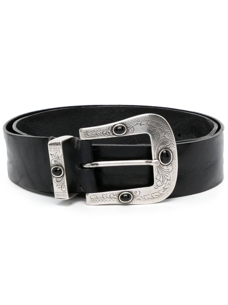 P.A.R.O.S.H. engraved leather belt - Black von P.A.R.O.S.H.