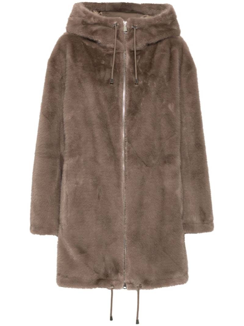 P.A.R.O.S.H. faux-fur hooded coat - Brown von P.A.R.O.S.H.