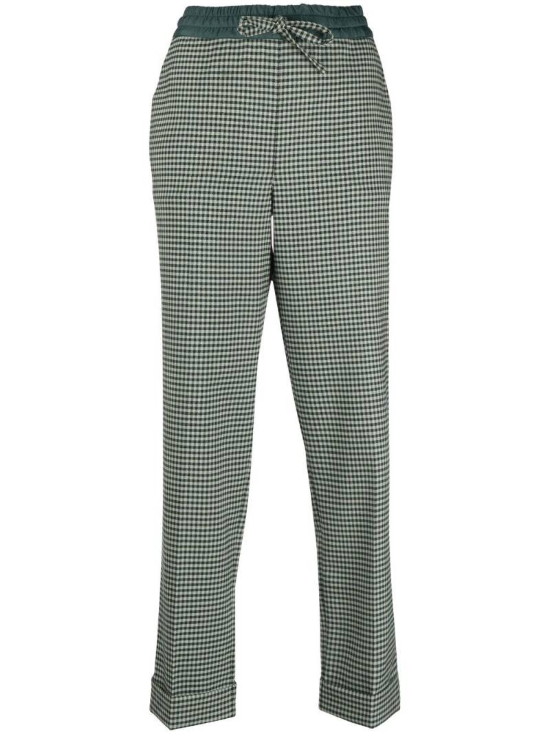 P.A.R.O.S.H. fine-check tapered cropped trousers - Green von P.A.R.O.S.H.