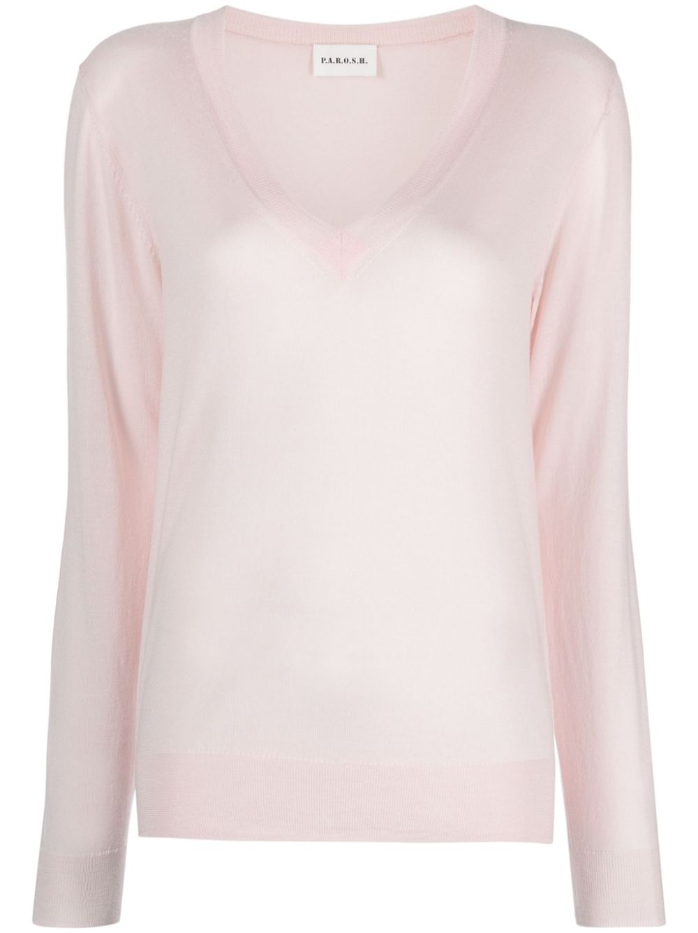 P.A.R.O.S.H. fine-knit V-neck top - Pink von P.A.R.O.S.H.