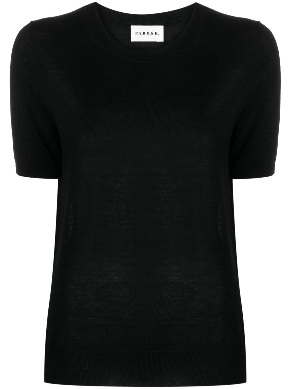 P.A.R.O.S.H. fine-knit short-sleeves top - Black von P.A.R.O.S.H.