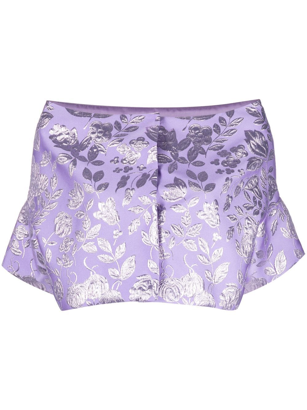 P.A.R.O.S.H. floral-embroidery cropped jacket - Purple von P.A.R.O.S.H.