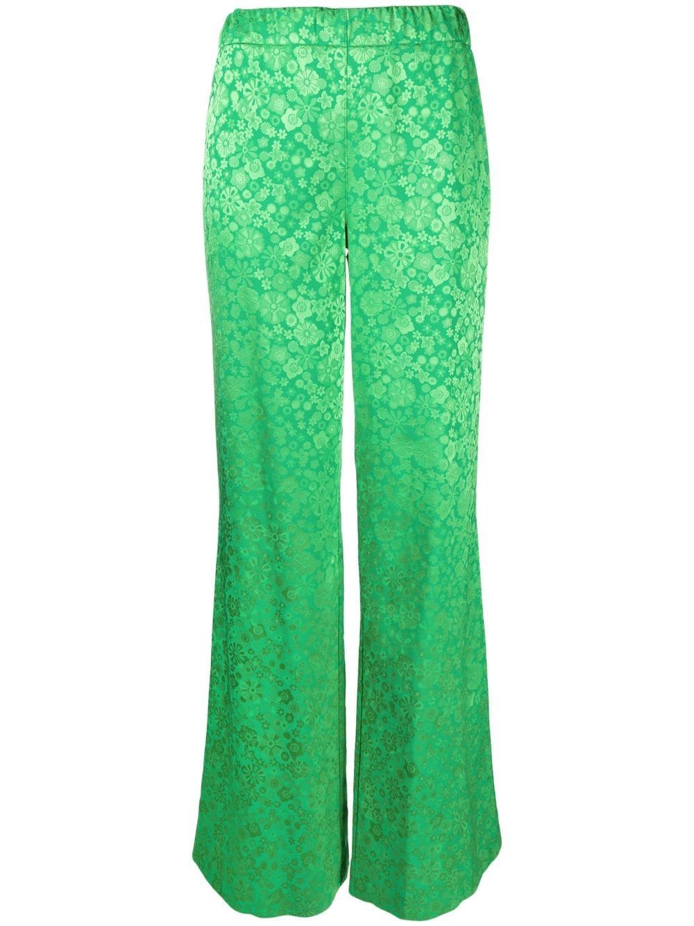 P.A.R.O.S.H. floral-jacquard wide-leg trousers - Green von P.A.R.O.S.H.