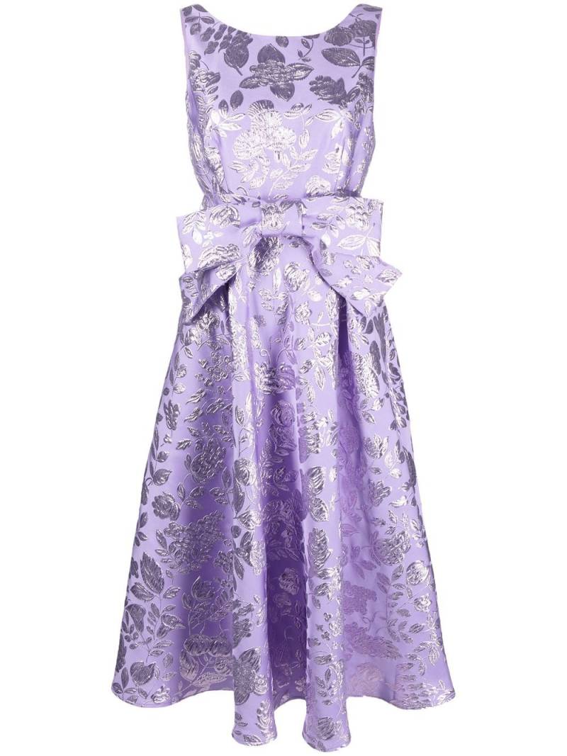 P.A.R.O.S.H. floral-pattern satin midi dress - Purple von P.A.R.O.S.H.