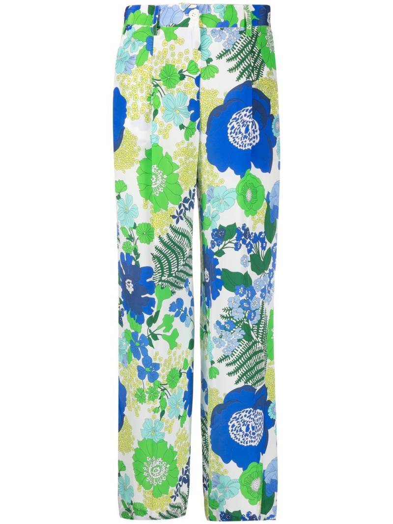 P.A.R.O.S.H. floral-print flared trousers - White von P.A.R.O.S.H.