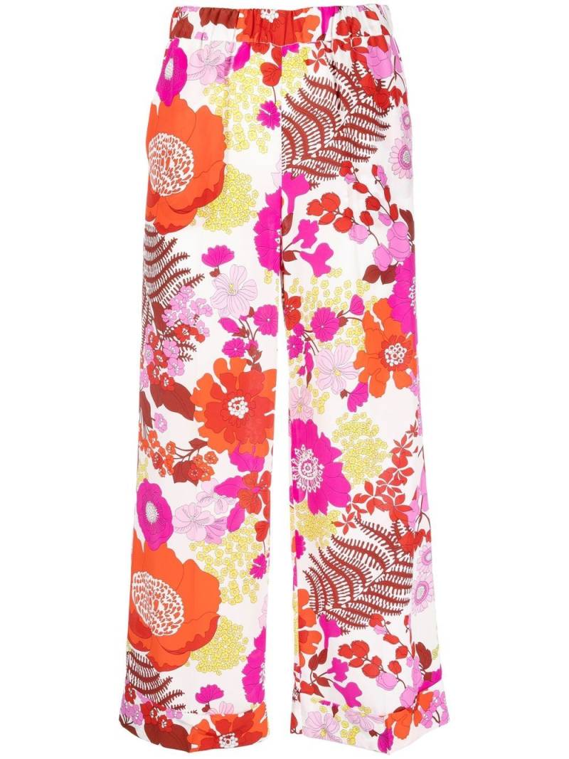 P.A.R.O.S.H. floral-print wide-leg trousers - Pink von P.A.R.O.S.H.