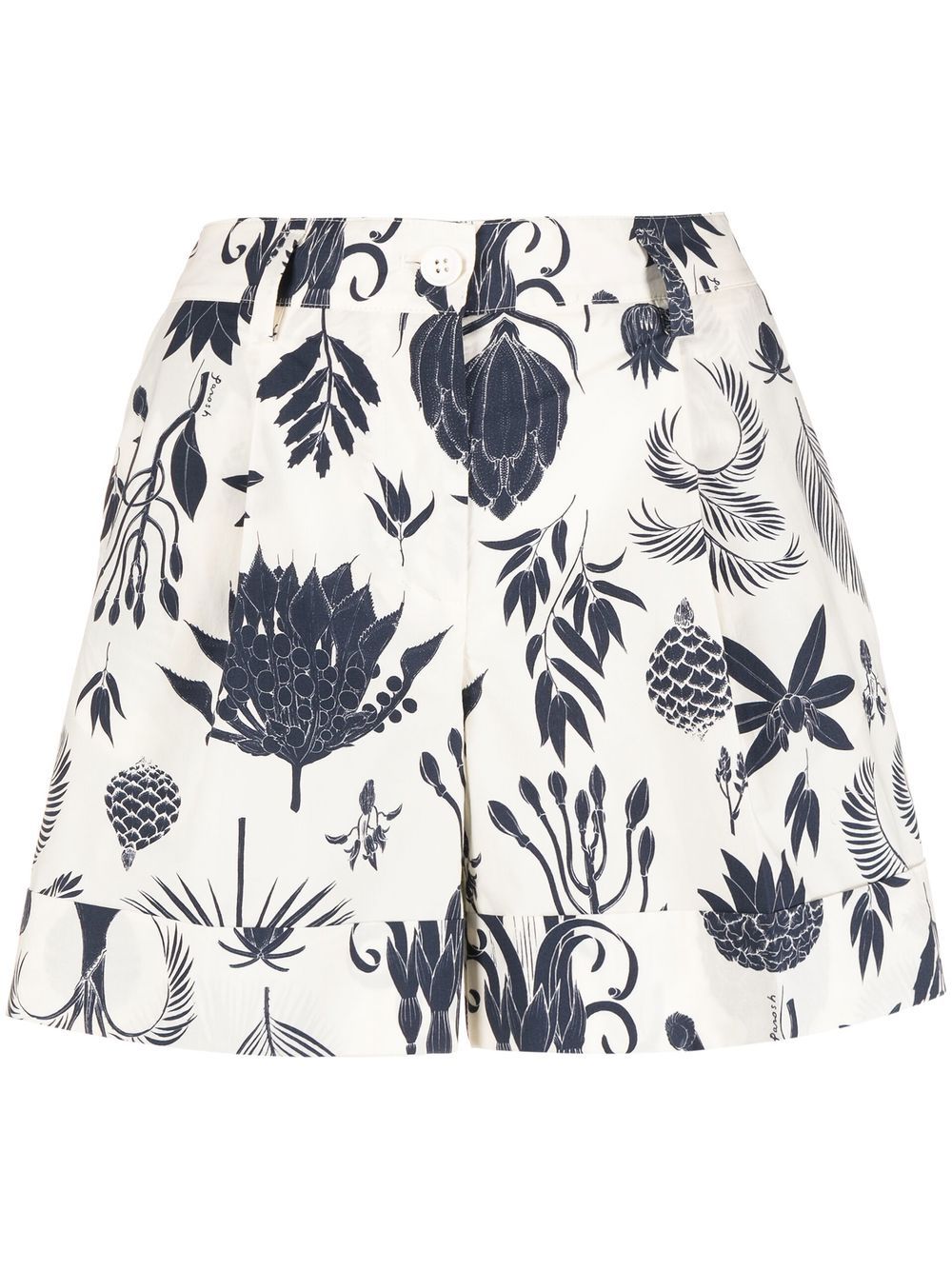 P.A.R.O.S.H. foliage-print tailored shorts - Neutrals von P.A.R.O.S.H.