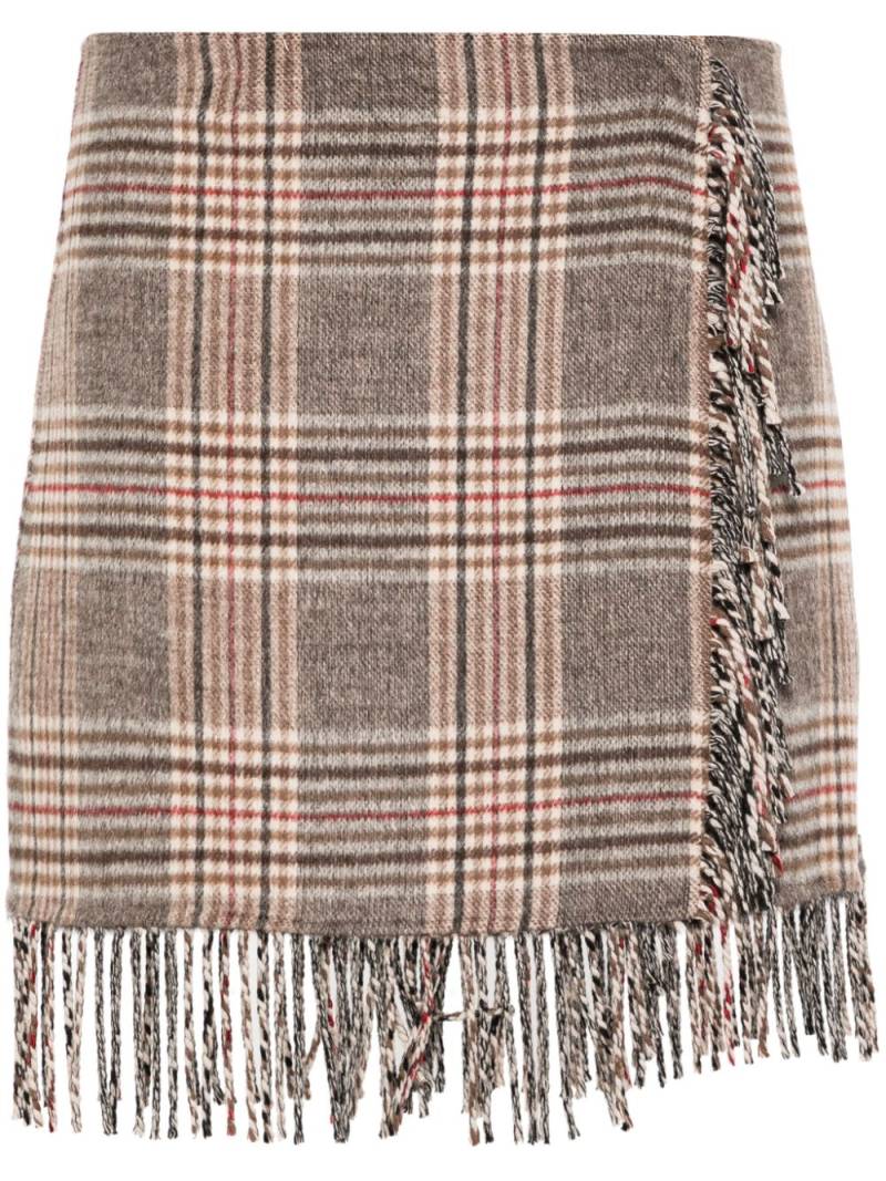 P.A.R.O.S.H. fringed midi skirt - Brown von P.A.R.O.S.H.