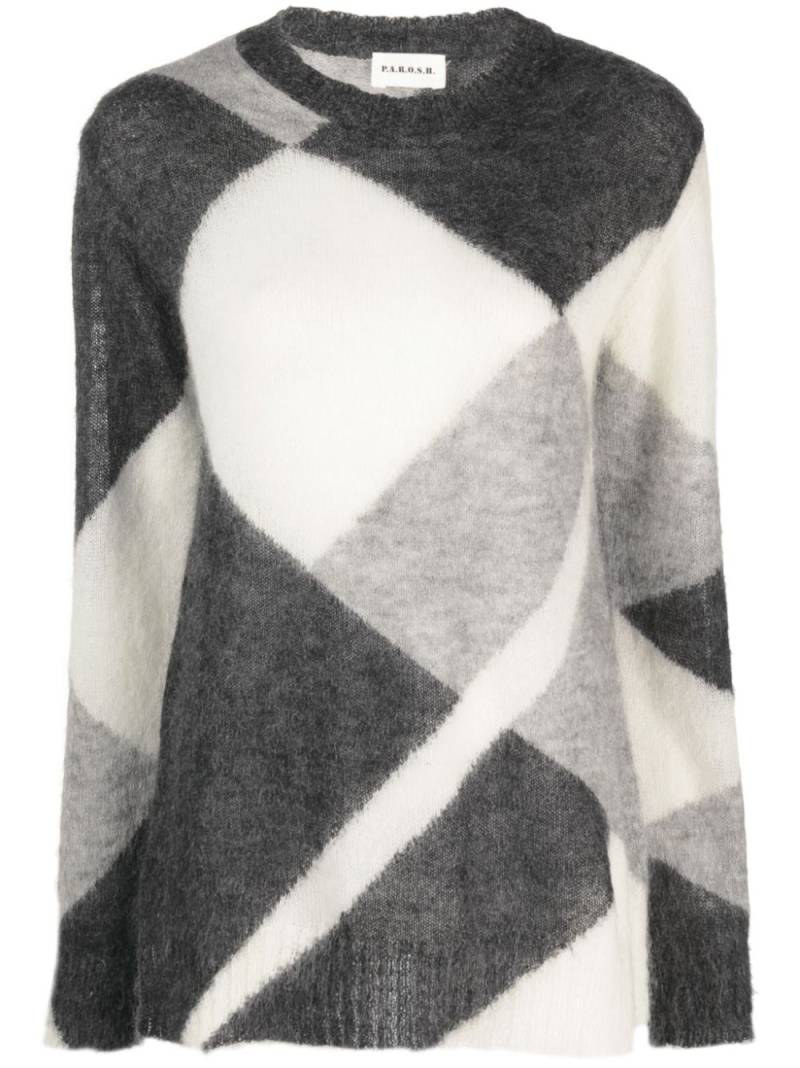 P.A.R.O.S.H. geometric-pattern mohair jumper - Grey von P.A.R.O.S.H.