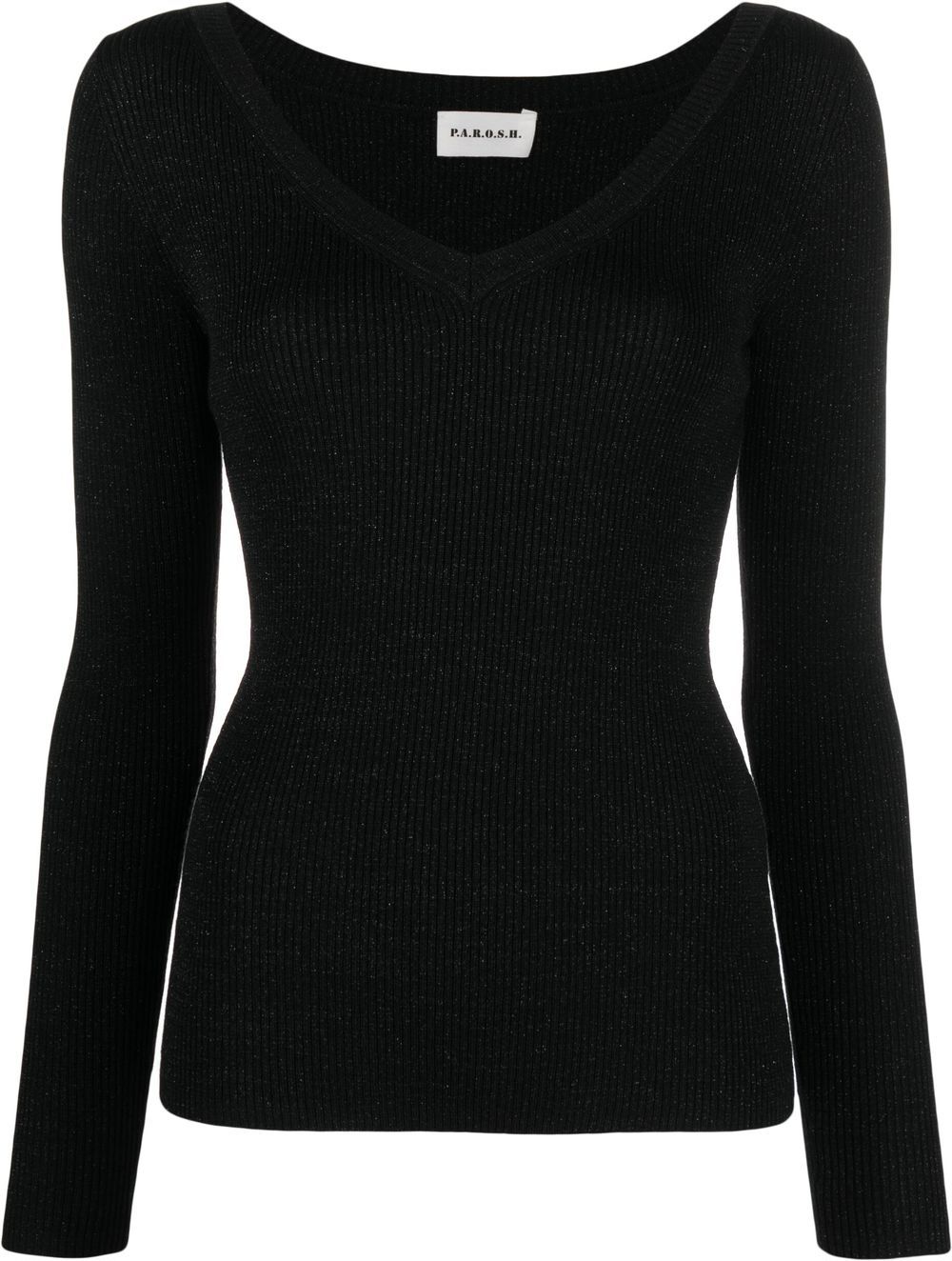 P.A.R.O.S.H. glittered V-neck jumper - Black von P.A.R.O.S.H.