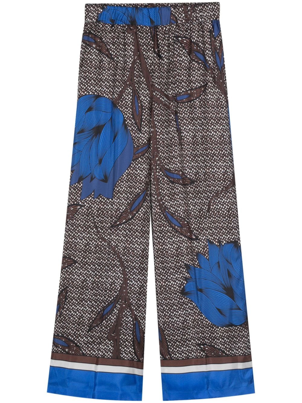 P.A.R.O.S.H. graphic-print silk palazzo trousers - Brown von P.A.R.O.S.H.