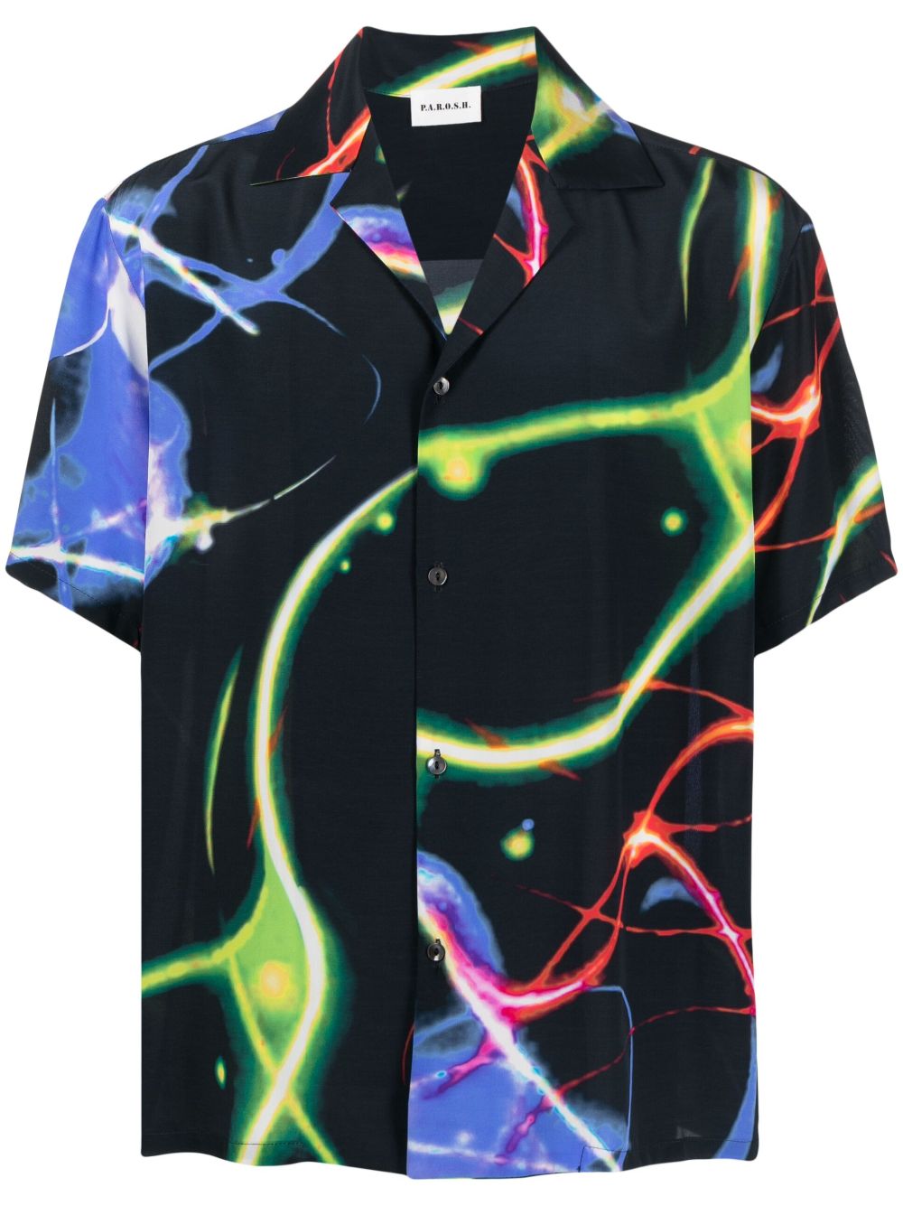 P.A.R.O.S.H. graphic-print silk shirt - Black von P.A.R.O.S.H.