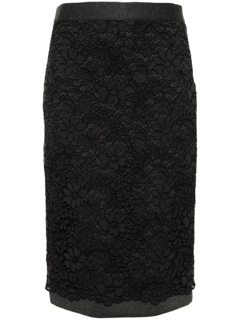 P.A.R.O.S.H. lace midi skirt - Black von P.A.R.O.S.H.