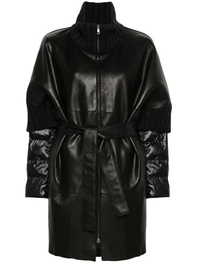 P.A.R.O.S.H. leather coat - Black von P.A.R.O.S.H.