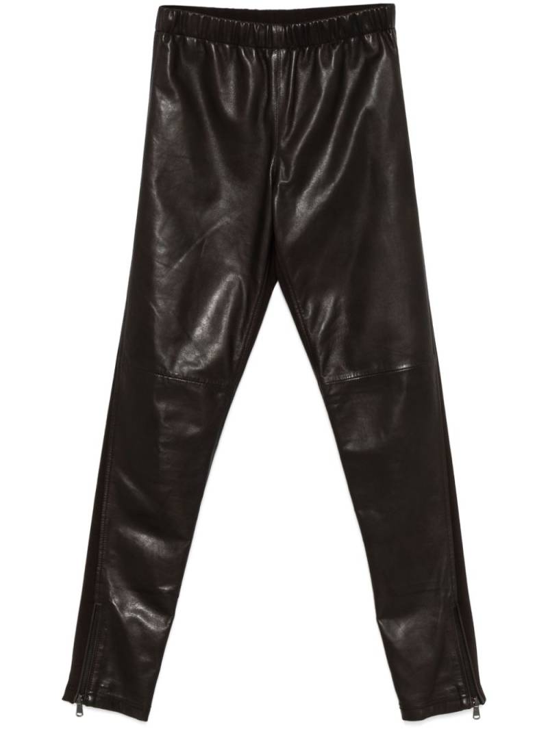 P.A.R.O.S.H. leather leggings - Brown von P.A.R.O.S.H.