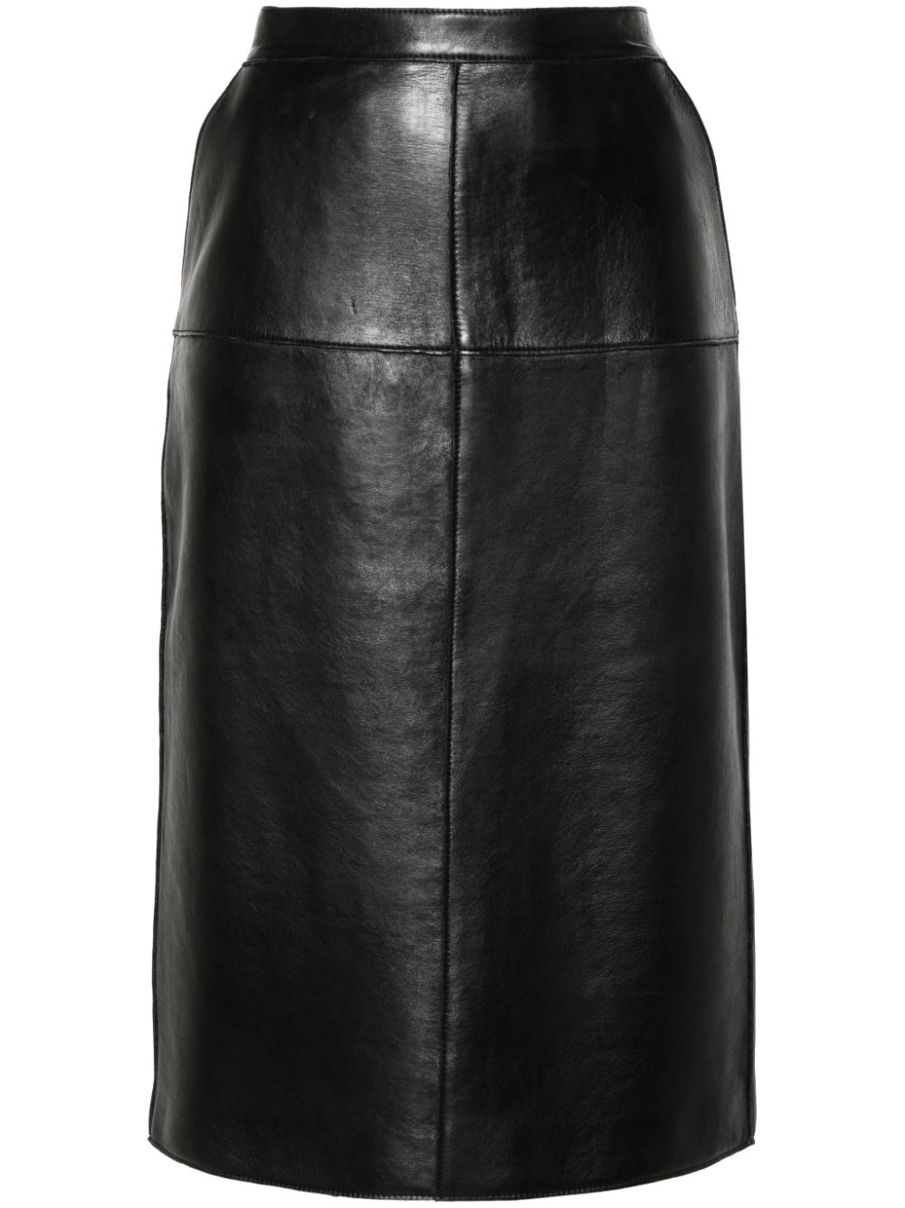 P.A.R.O.S.H. leather midi skirt - Black von P.A.R.O.S.H.