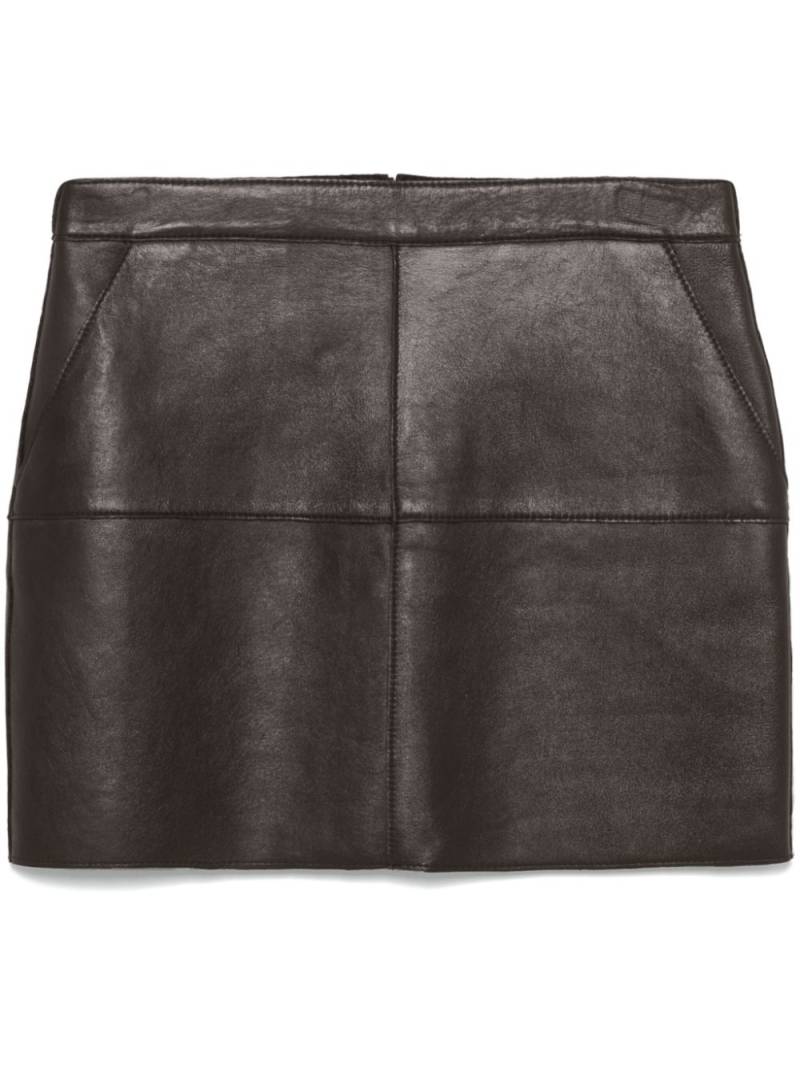 P.A.R.O.S.H. leather skirt - Brown von P.A.R.O.S.H.