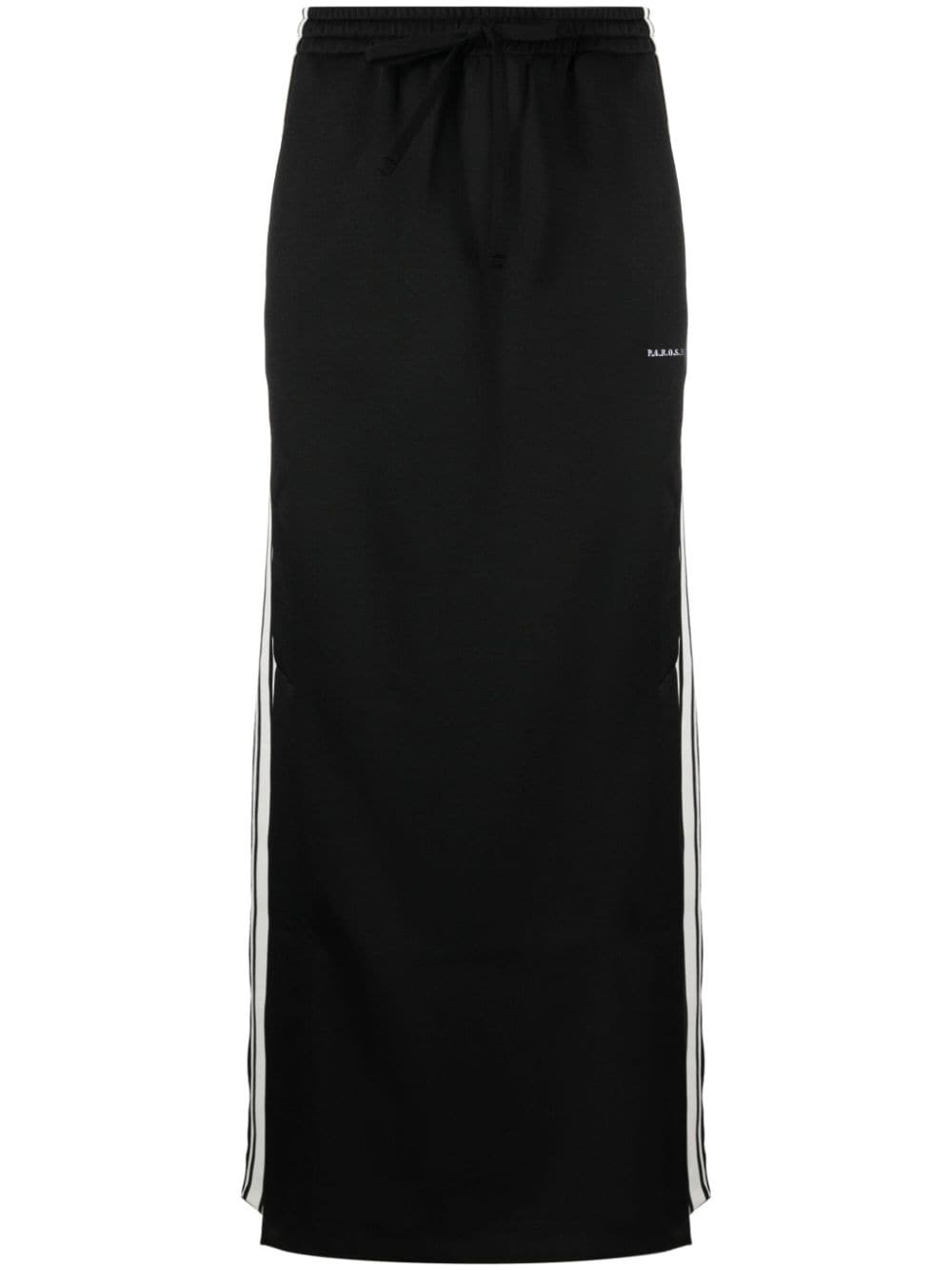 P.A.R.O.S.H. side-stripe drawstring maxi skirt - Black von P.A.R.O.S.H.