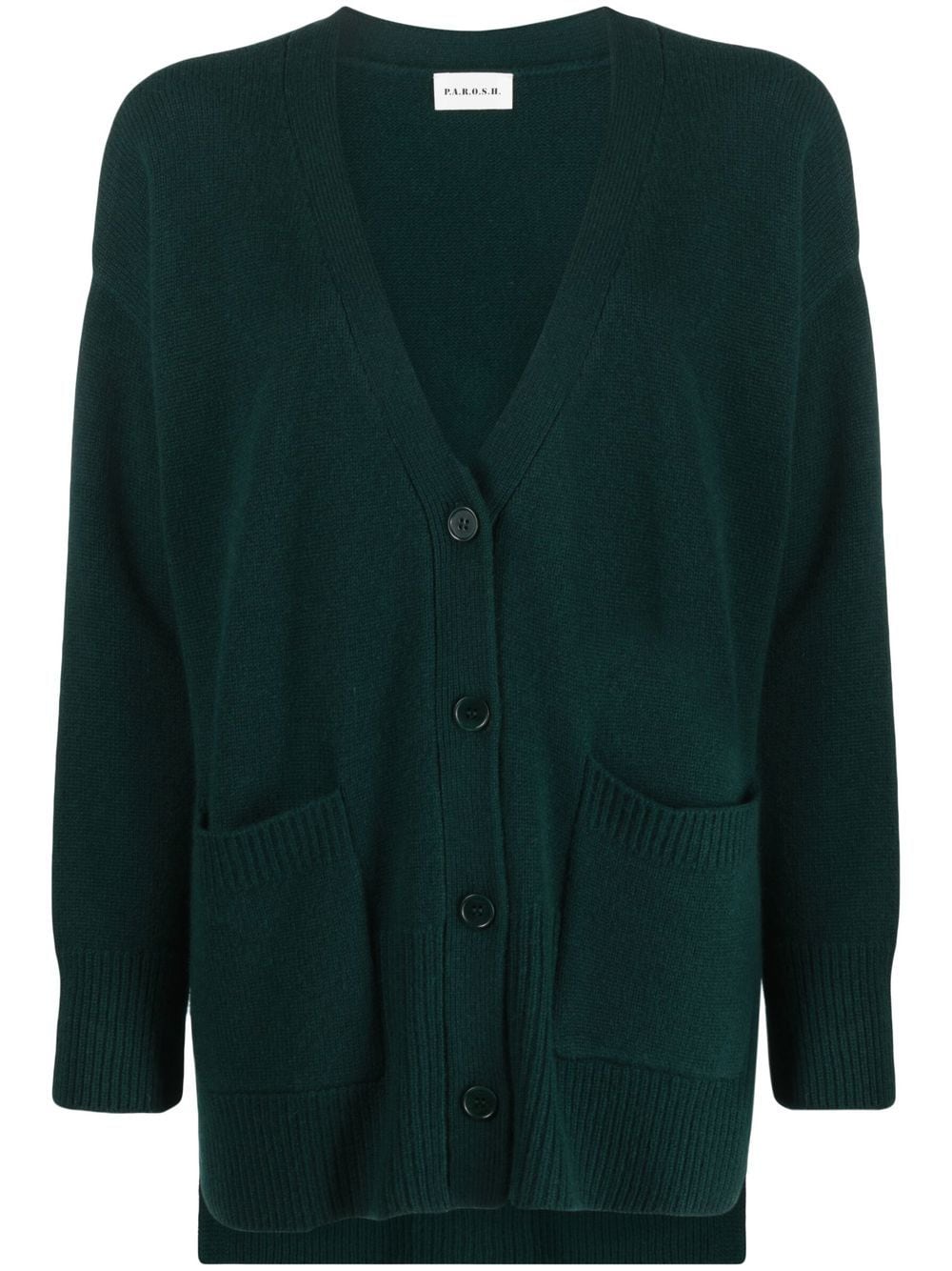 P.A.R.O.S.H. long-line V-neck cardigan - Green von P.A.R.O.S.H.