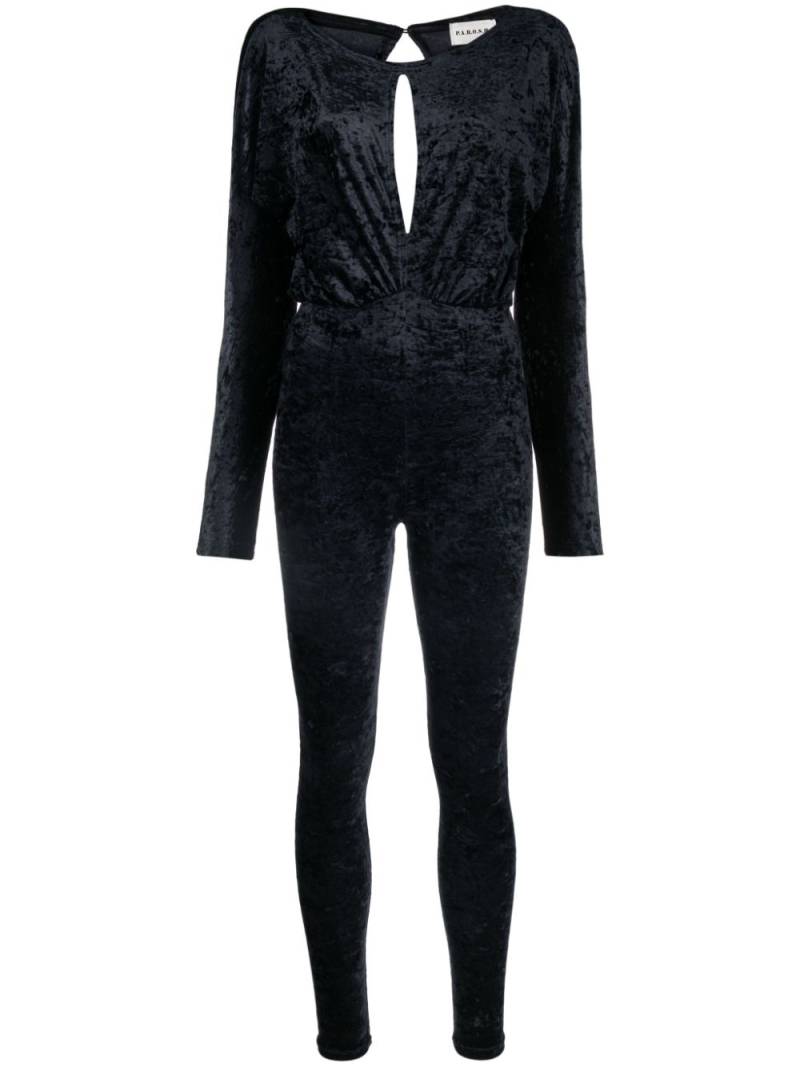 P.A.R.O.S.H. long-sleeve velvet jumpsuit - Black von P.A.R.O.S.H.