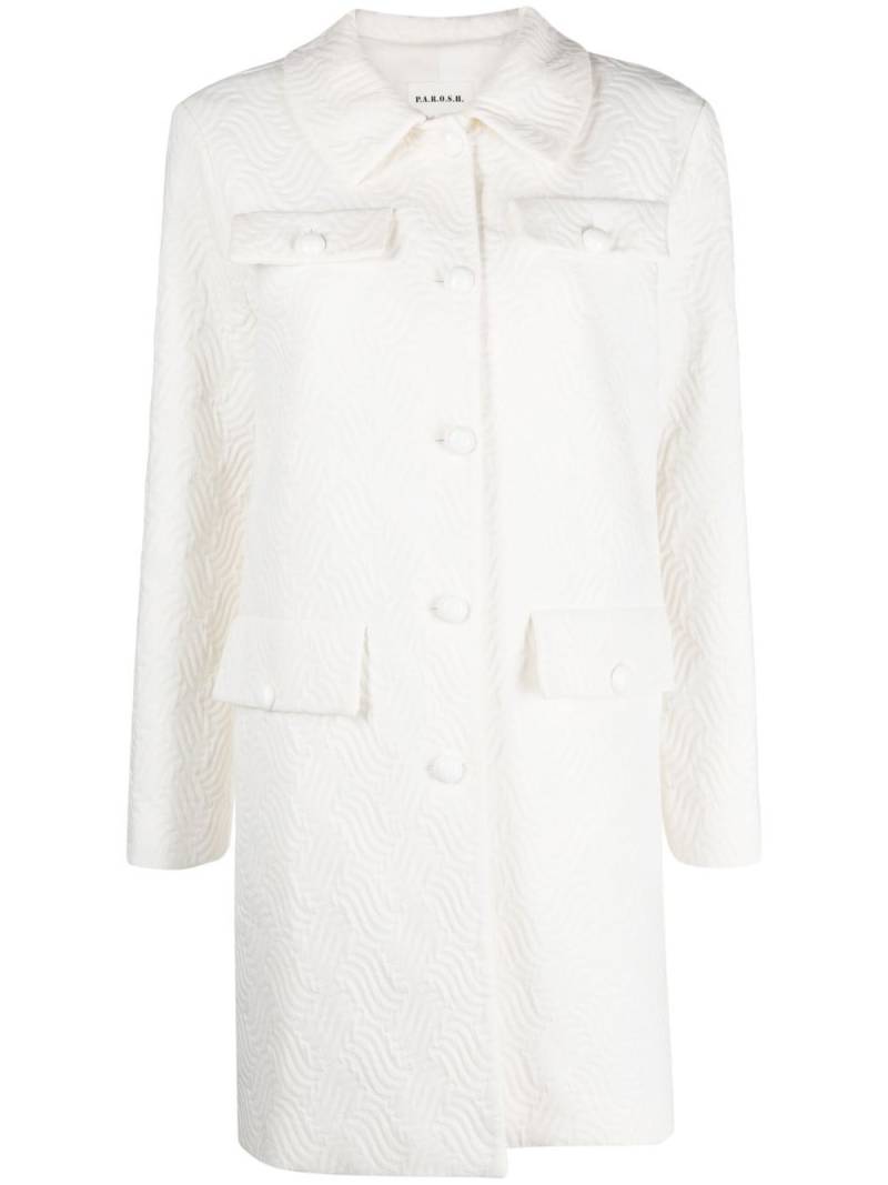 P.A.R.O.S.H. matelassé single-breasted coat - White von P.A.R.O.S.H.