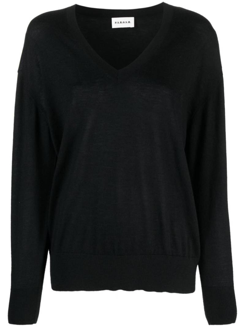 P.A.R.O.S.H. mélange-effect cashmere jumper - Black von P.A.R.O.S.H.