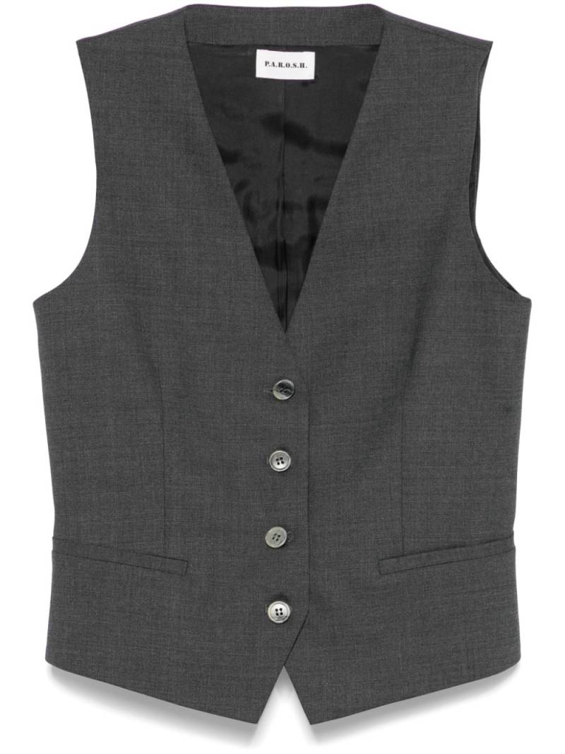 P.A.R.O.S.H. mélange-effect waistcoat - Grey von P.A.R.O.S.H.